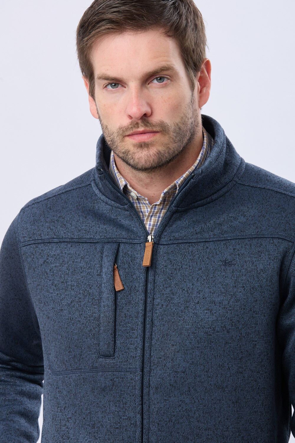 CAMPERA TEXTURADA CON INTERIOR EN POLAR Azul