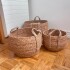 HN03 Set X3 Canastos De Ratan Con Asas 22x17 / 25x20 / 30x25 - Tono Marron