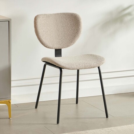 SILLA DE COMEDOR METAL-Y-TELA NATURAL-BEIGE HIBISCO