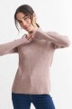 Sweater media polera BEIGE