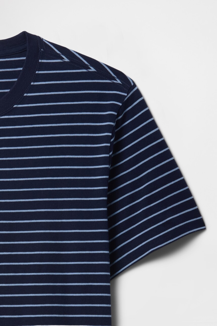 Remera A Rayas Hombre Navy Uniform