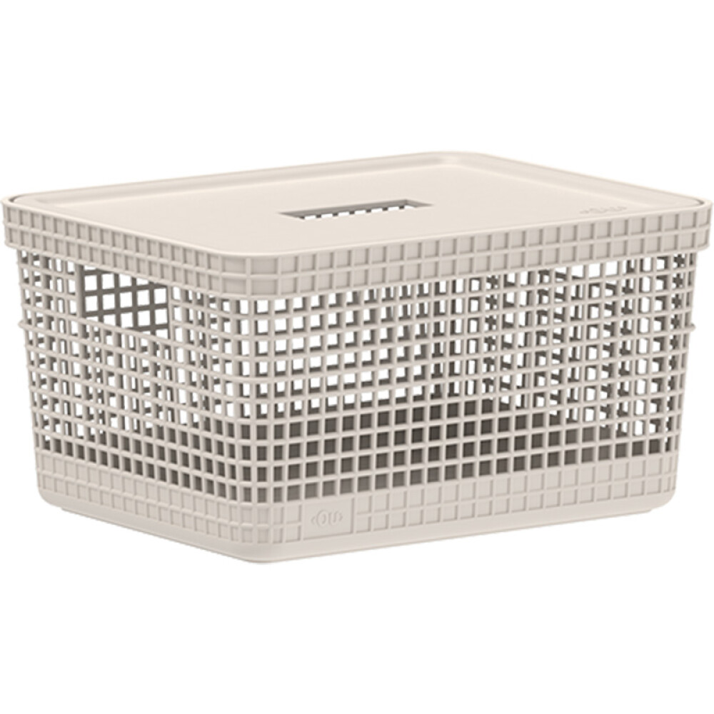 Organizador Rejilla M l Tapa Plástico Beige