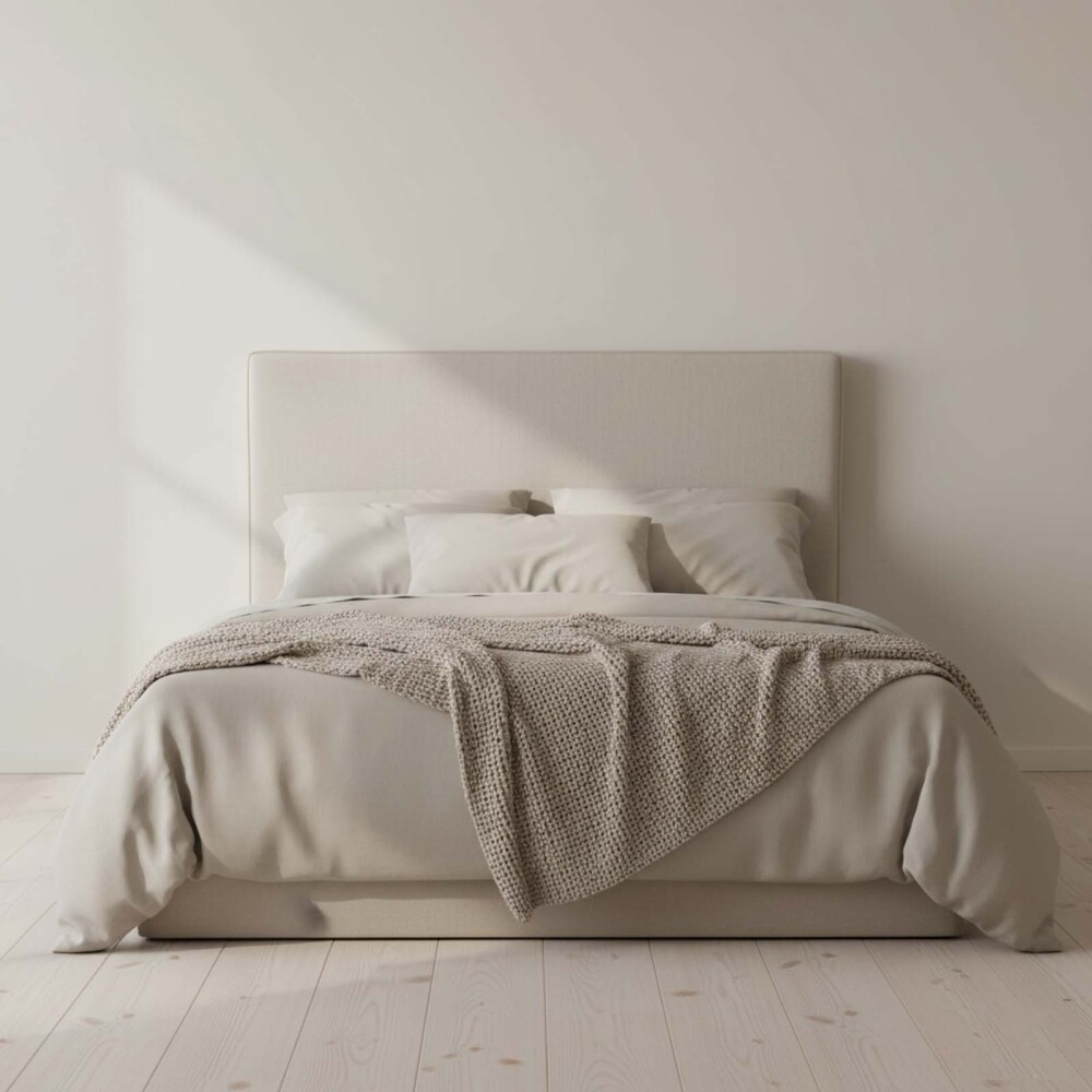 RESPALDO CON FUNDA KING TELA NATURAL-BEIGE MARIA