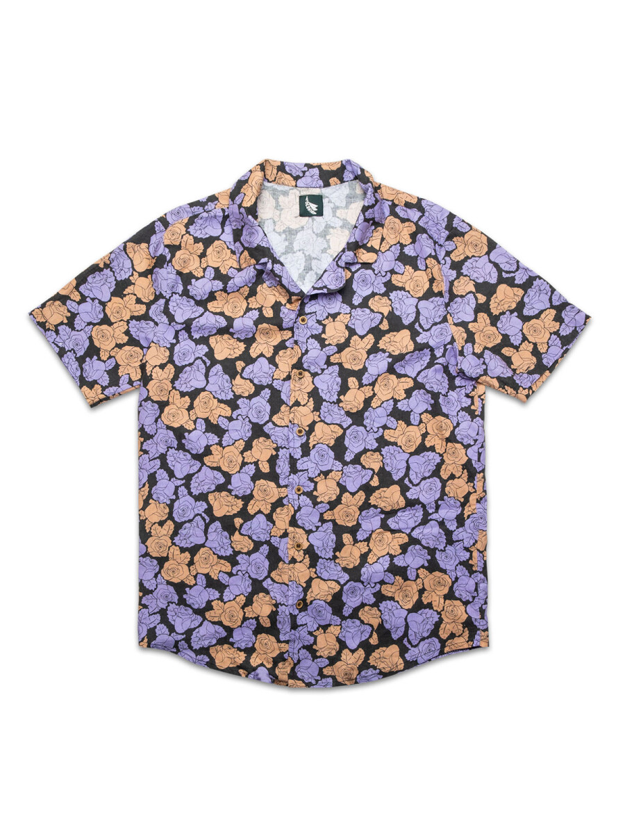 Camp-collar shirt - Violet 
