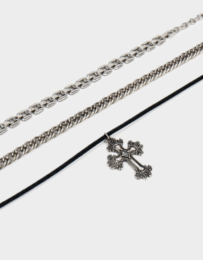 Chokers Con cruz Choker Con Cruz - Plateado
