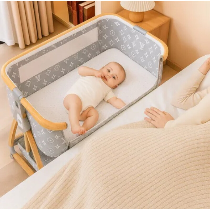 Cuna Colecho Moisés Cambiador Y Ruedas Gris