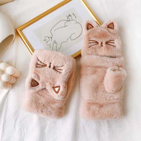 Mitones guantes peluche Gatito Beige
