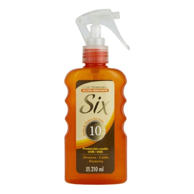 Aceite bronceador en spray Six FPS 10 210ml Aceite bronceador en spray Six FPS 10 210ml