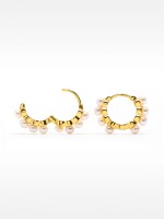 Aros Con Perlas De Agua Dulce - Plata De Ley 925 dorado