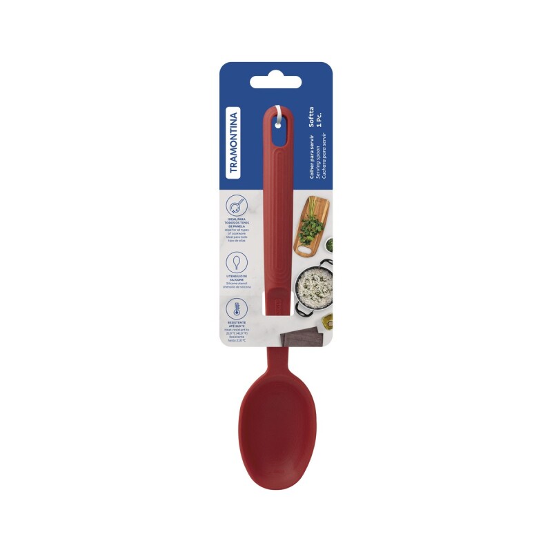 Cuchara Para Servir Roja De Silicona Tramontina - 25852/170 Cuchara Para Servir Roja De Silicona Tramontina - 25852/170