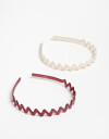 Vinchas Sets Acrilico Set De Vinchas Wavy - Combinacion Bicolor