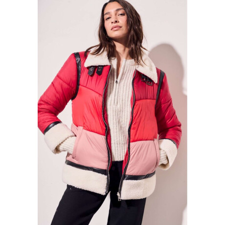 Campera Capitoneada Combinada Rojo