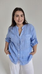 Camisa índigo Celeste