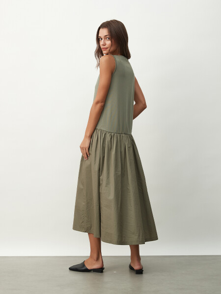 VESTIDO HABANA VERDE GRISACEO