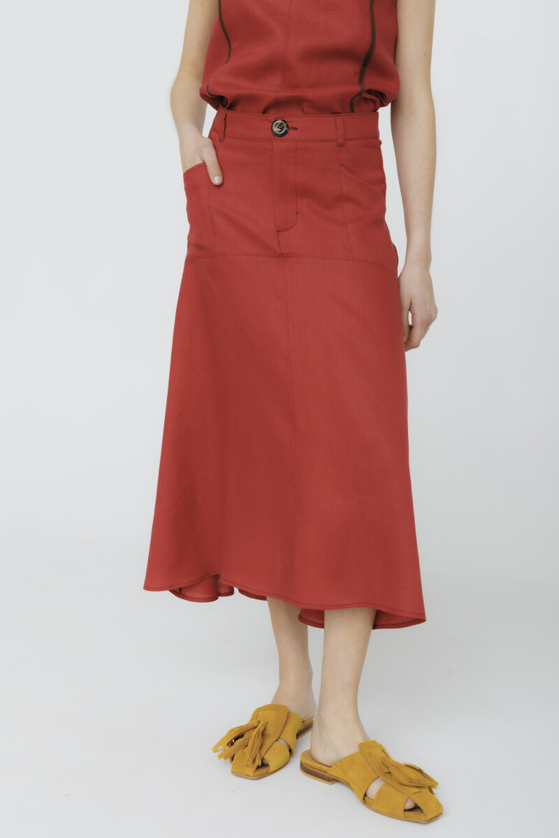 PRE VENTA FALDA POMELA - Cherry 
