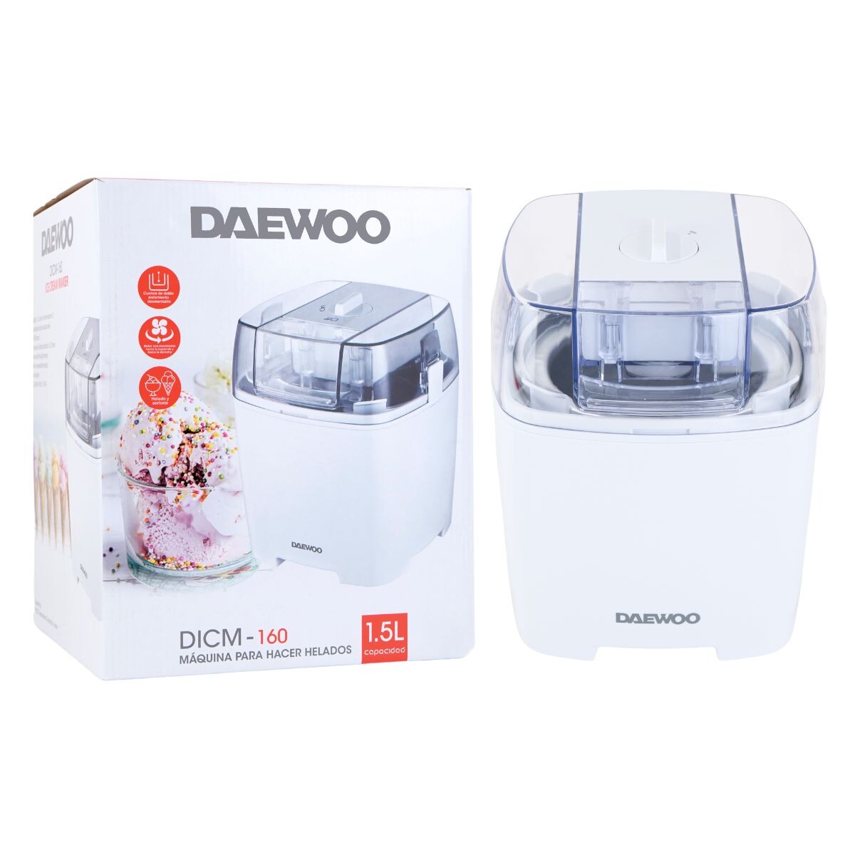 Maquina para helado Daewoo 1.5L 