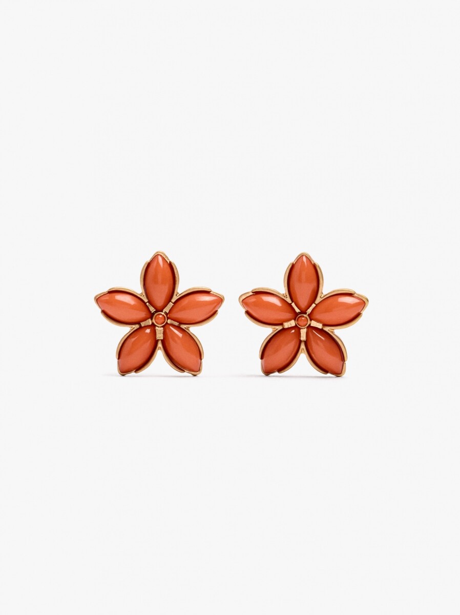 Pendientes Flor Con Resina - multicolor 