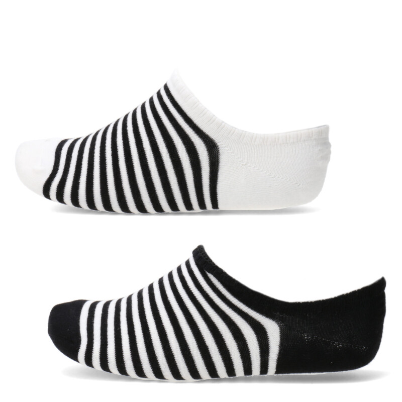 Medias Infantiles N+ Rayas x2 Blanco - Negro