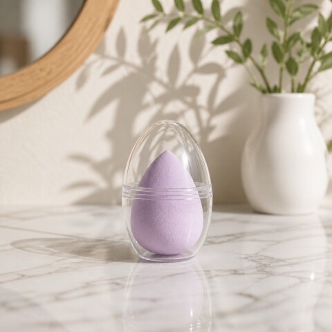 ESPONJA DE MAQUILLAJE CON ESTUCHE (FORMA DE GOTA DE AGUA/MORADO CLARO) ESPONJA DE MAQUILLAJE CON ESTUCHE (FORMA DE GOTA DE AGUA/MORADO CLARO)
