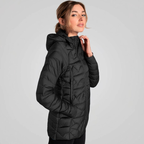 Campera Parka Uzspace Impermermeable Con Capucha Dama Negro 2