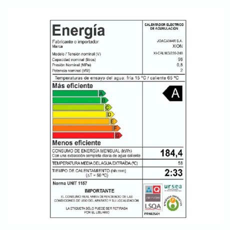 Termotanque Cilíndrico XION XI-CAL100.CU Capacidad 100Lts Termotanque Cilíndrico XION XI-CAL100.CU Capacidad 100Lts