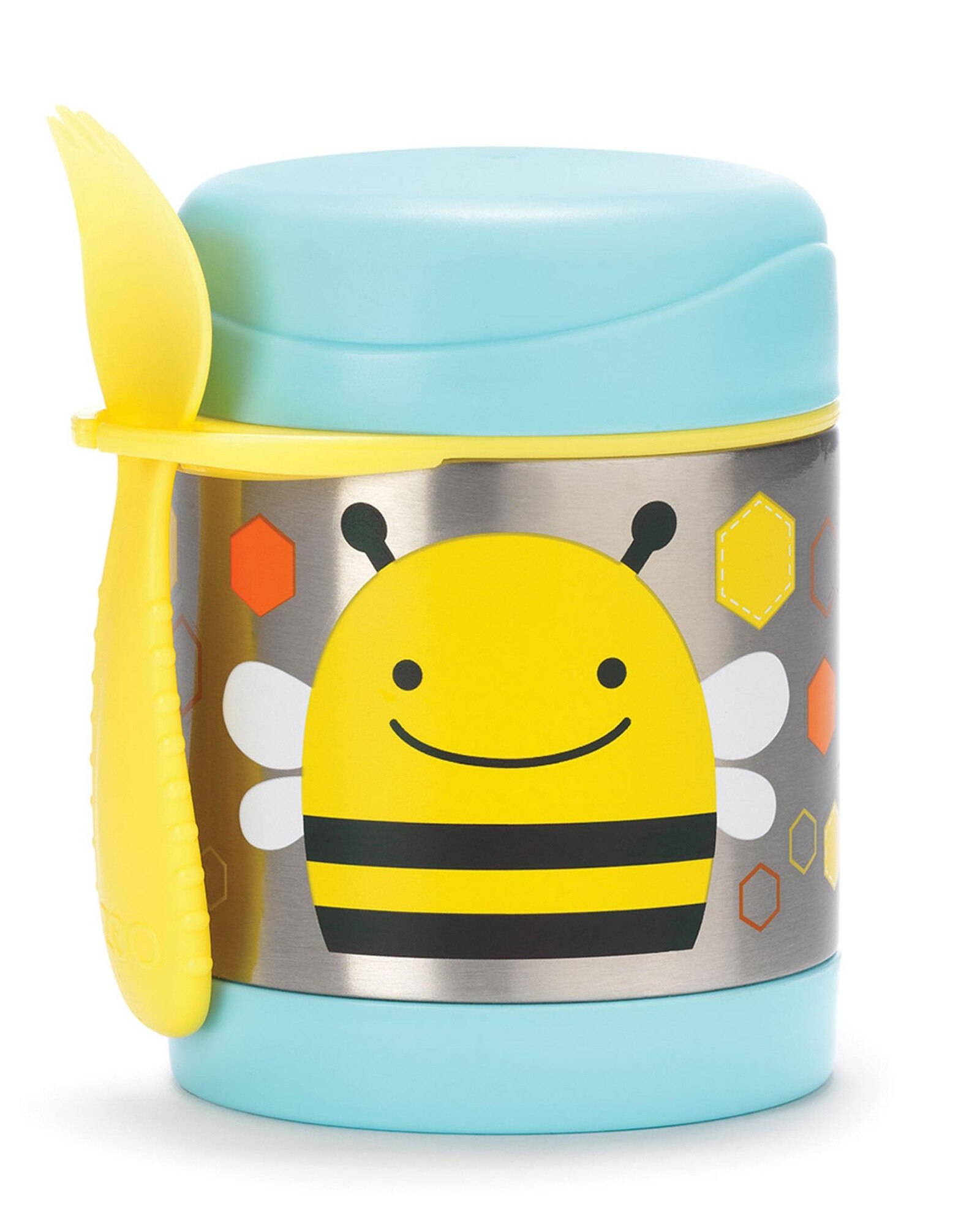 Tupper de acero inoxidable con cubierto, diseño abeja Tupper de acero inoxidable con cubierto, diseño abeja