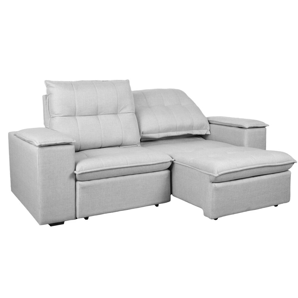 SOFA RETRACTIL 3 CUERPOS TELA GRIS ATLANTA