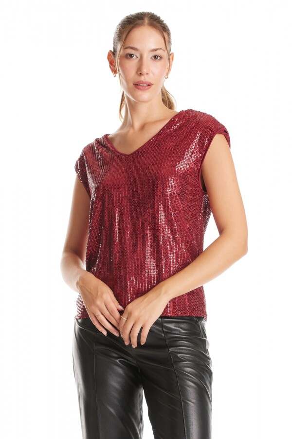 Blusa Lentejuelas BORDEAUX