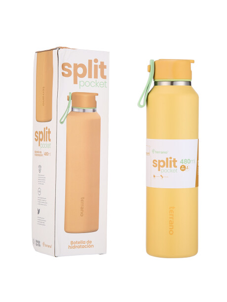 BOTELLA TERMICA SPLIT POCKET 480ML. Mostaza