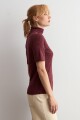 Polera manga corta acanalada bordo melange