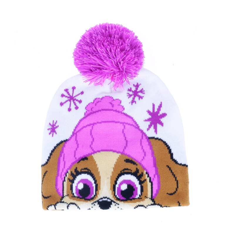 Gorro Paw Patrol Blanco - Fucsia