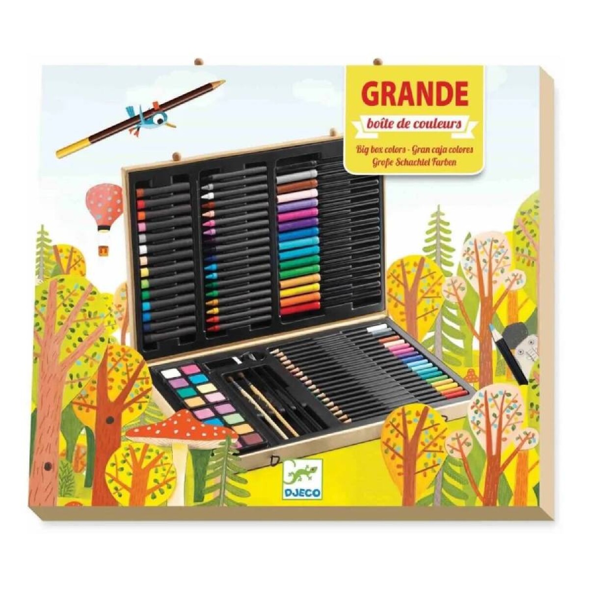 Kit Valija de lápices y pintura Color box 88 piezas Djeco 