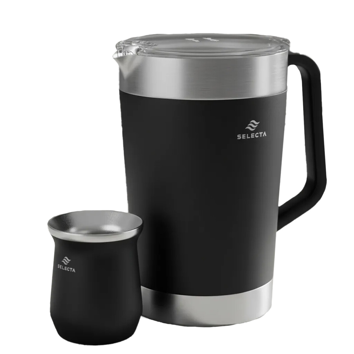Set Jarra Térmica 1.9Lt + Mate 330Ml Acero Inox Doble Pared - Negro 
