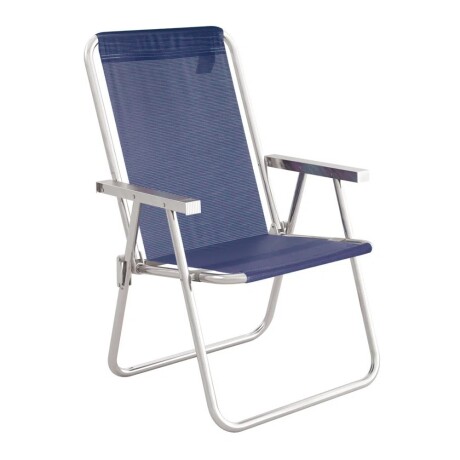 Kit 2 Reposeras Altas Plegables Aluminio Conforto Total Mor Azul Marino