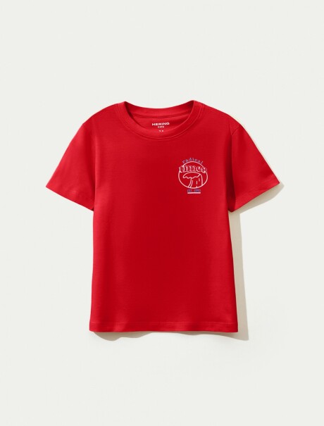 CAMISETA INFANTIL CON ESTAMPA ROJO