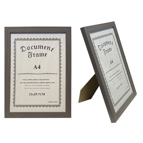 Porta certificado de madera color gris Porta certificado de madera color gris
