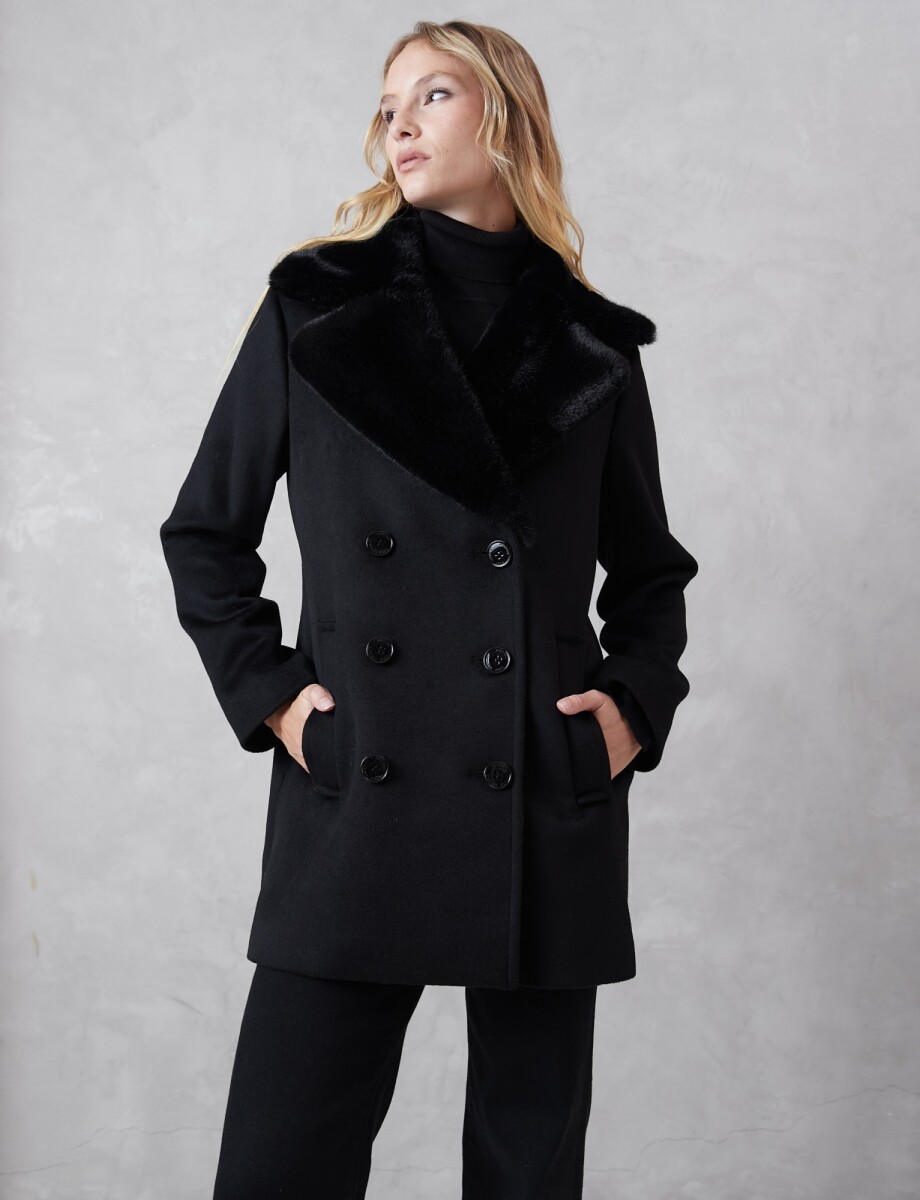 Tapado Lana Det Piel - Negro 