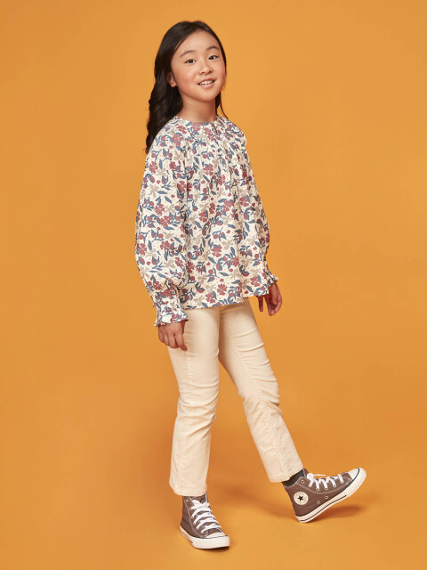 Blusa Flores Grandes Blanco Roto
