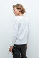 Remera bicolor manga larga blanco