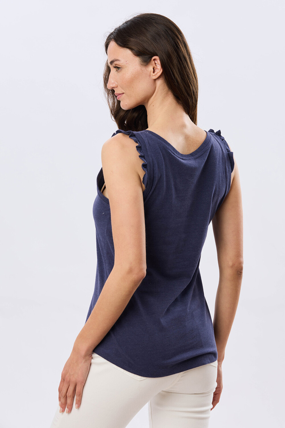 MUSCULOSA LISA DE ALGODÓN Azul