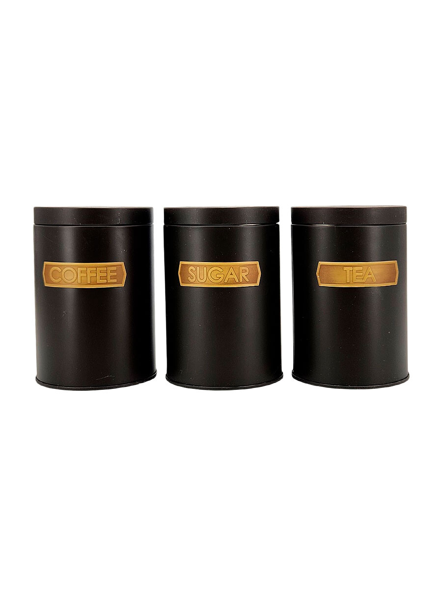 LATAS AZUCAR TÉ Y CAFÉ SET X3 - NEGRO 