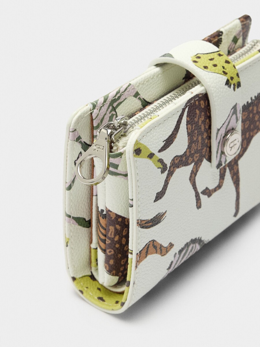 Cartera Estampada Con Textura multicolor