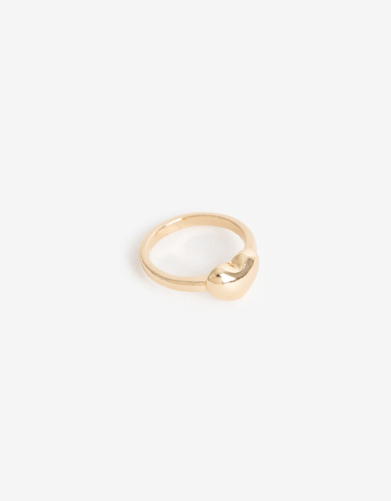 Anillos Chicos Metal Anillo Corazón Metal - Dorado