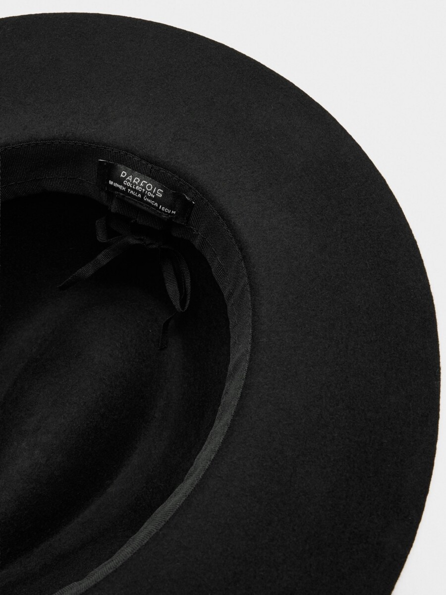 Sombrero De Lana Con Cinta negro