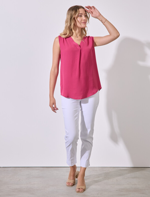 Blusa Escote V FUCSIA