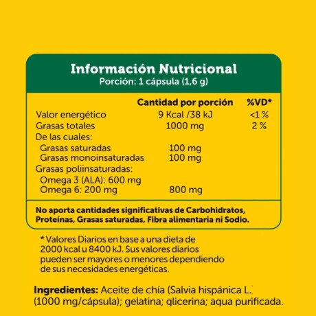 Chia 60 cáps Natural Life Chia 60 cáps Natural Life