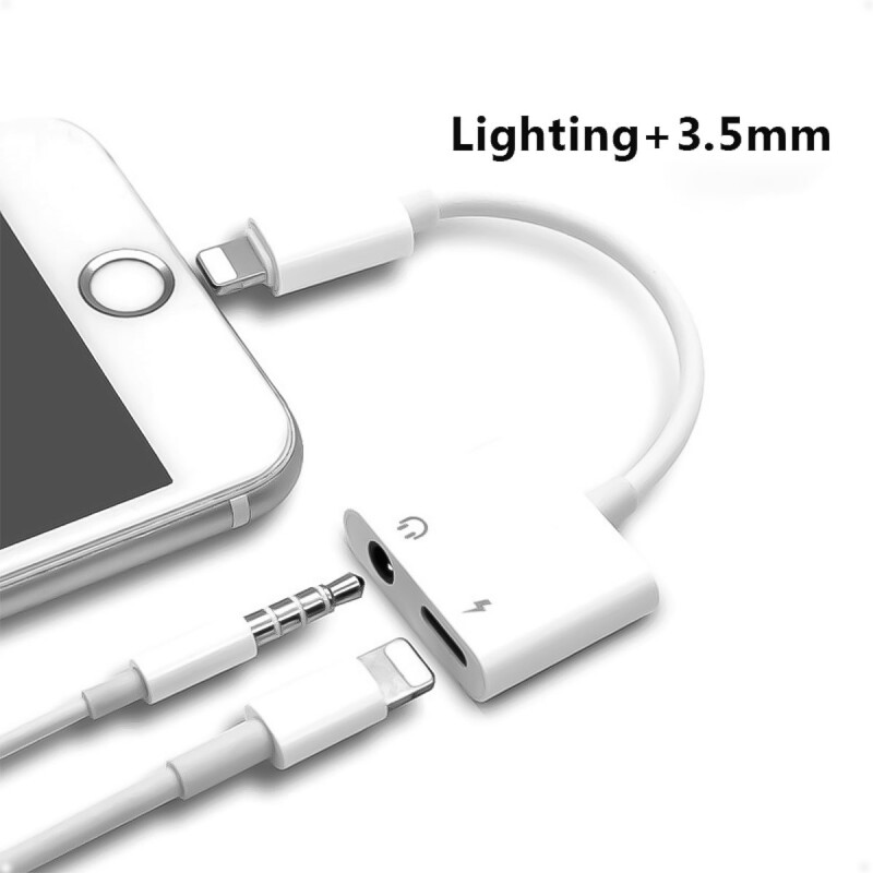 Adaptador de Audio Lightning a Jack 3.5 mÃ¡s carga Lightning adicional Compatible para iPhone Adaptador de Audio Lightning a Jack 3.5 mÃ¡s carga Lightning adicional Compatible para iPhone