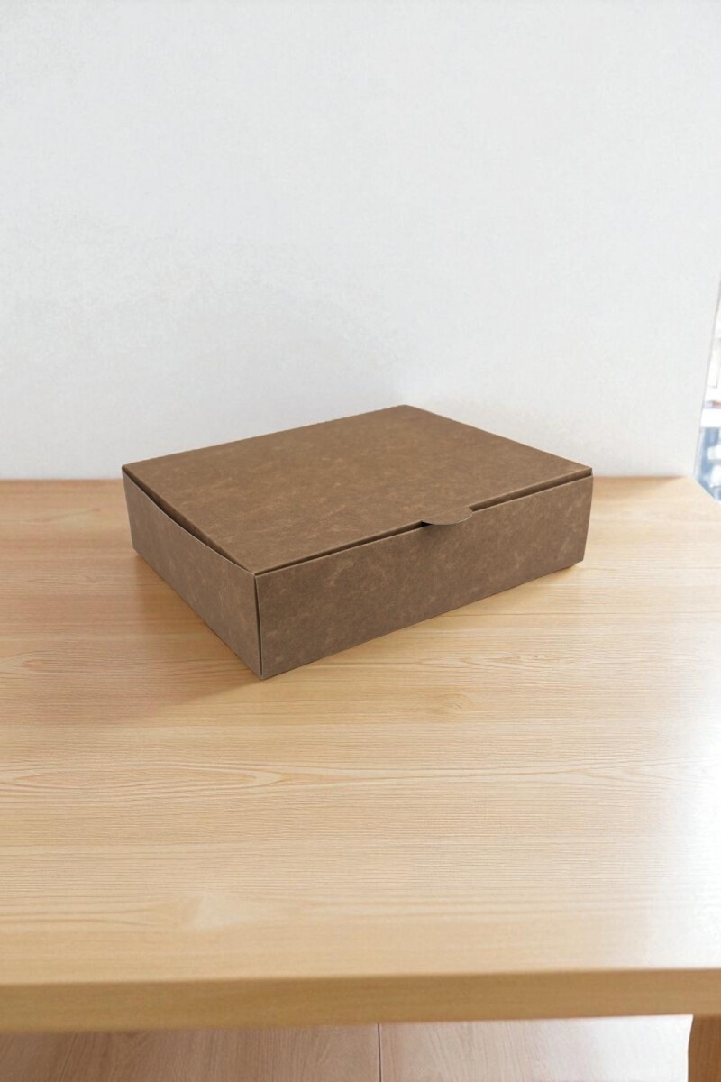 Caja para masas 1/2 kg (22,5x18x6,5 cm) - REVERSIBLE BLANCO MADERA 