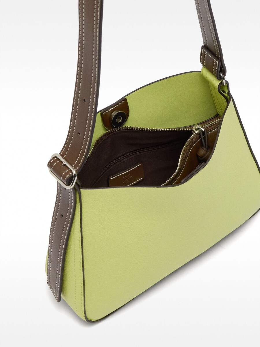 Bolso Bandolera Con Textura lima