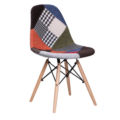 Silla Eames Patchwork Rojo